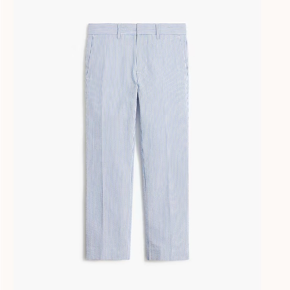 NWT JCREW CREWCUTS BOYS THOMPSON SEERSUCKER PANTS BLUE & WHITE SIZE 10